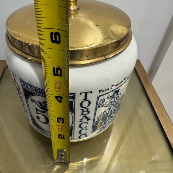 Vintage Delft Royal Goedewaagen Tobacco Ginger Jar w/ Brass Lid - Picture 9 of 10